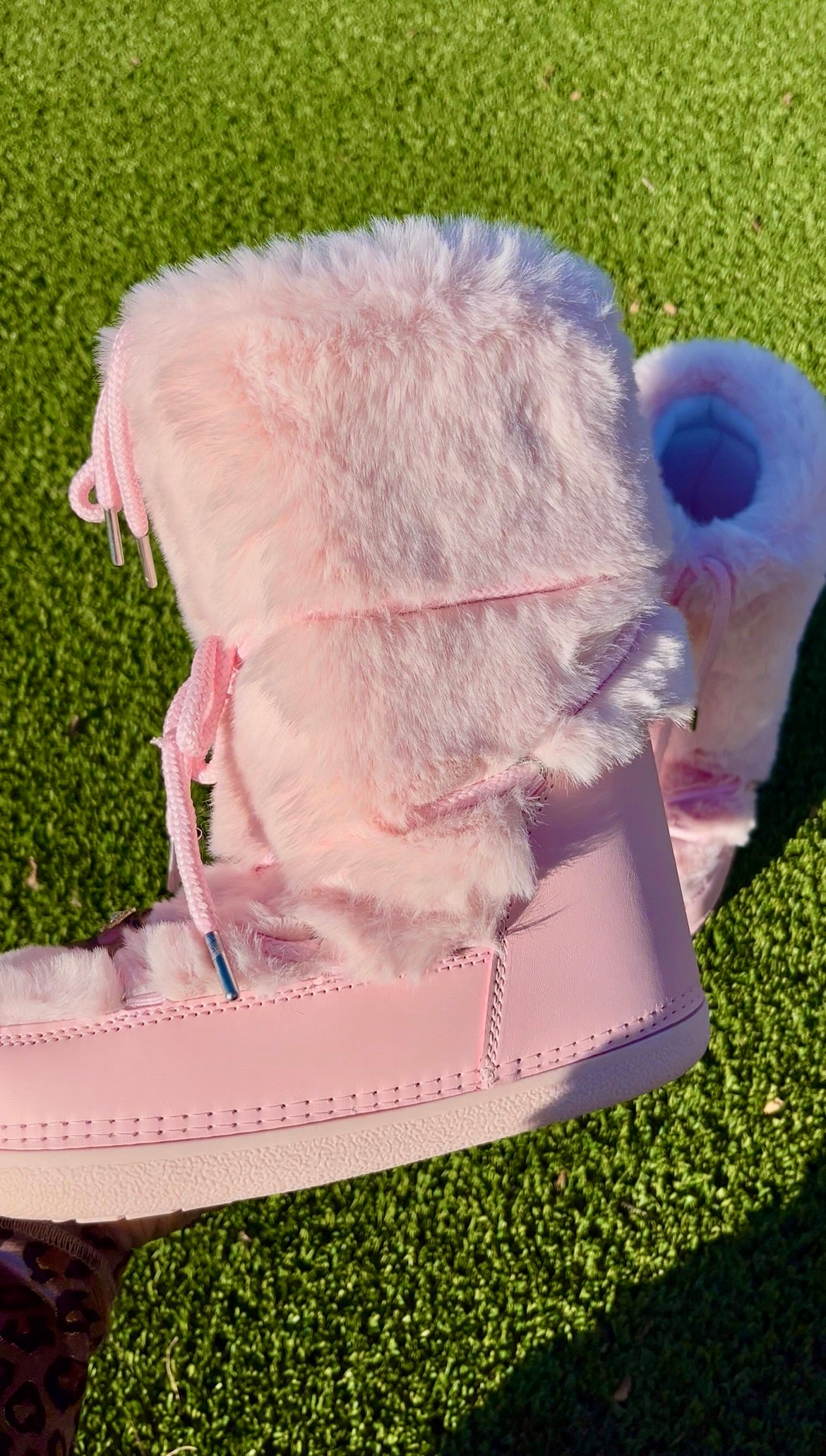Blush pink Faux Fur Winter Boots