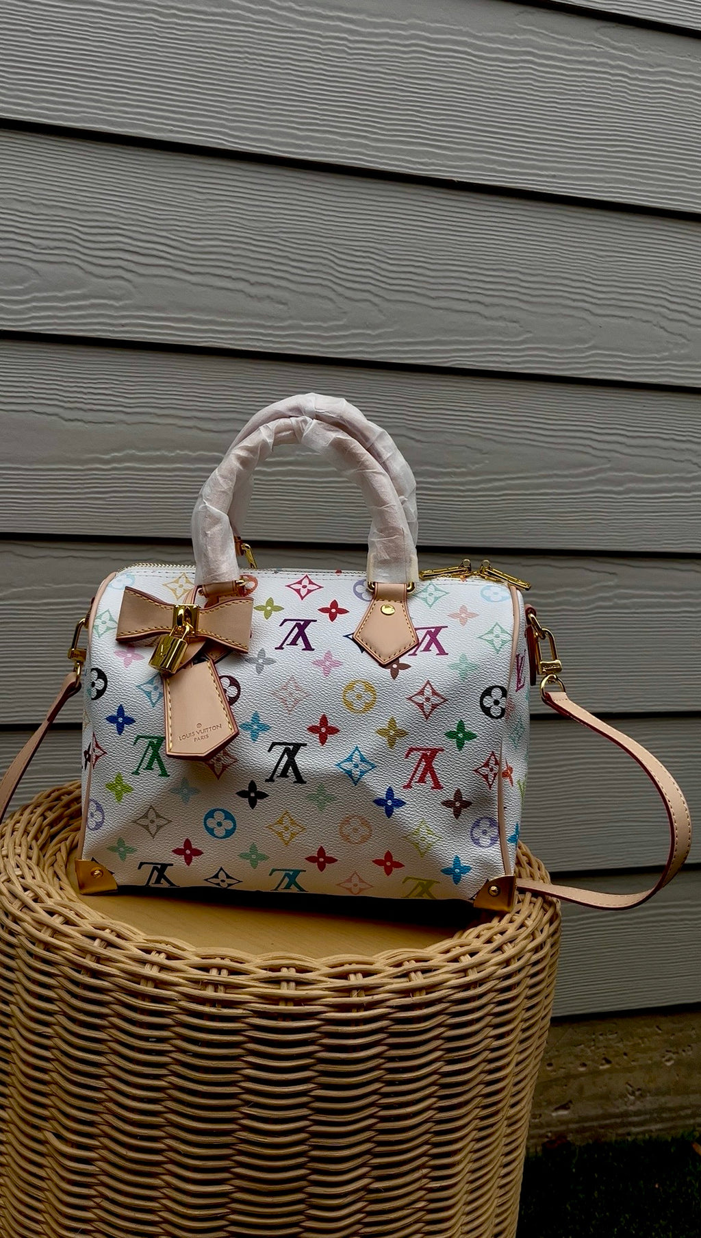 Multicolor Monogram Barrel Bag| Chic Top Handle & Crossbody Purse
