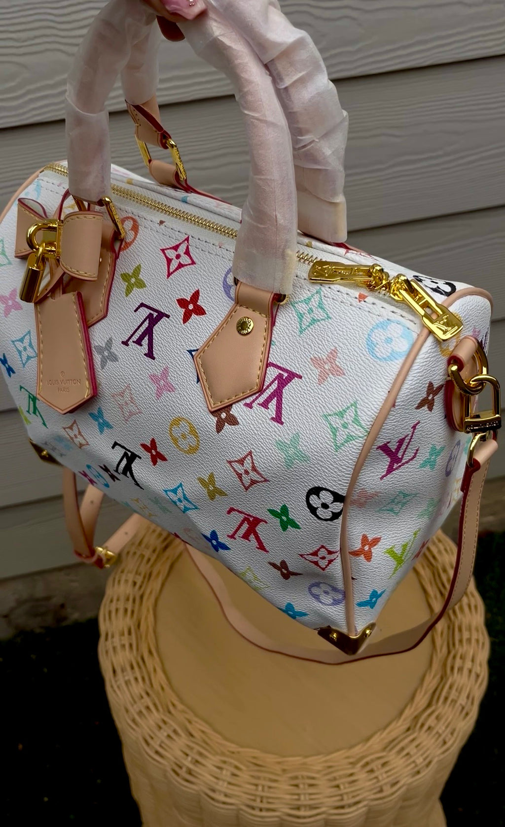 Multicolor Monogram Barrel Bag| Chic Top Handle & Crossbody Purse