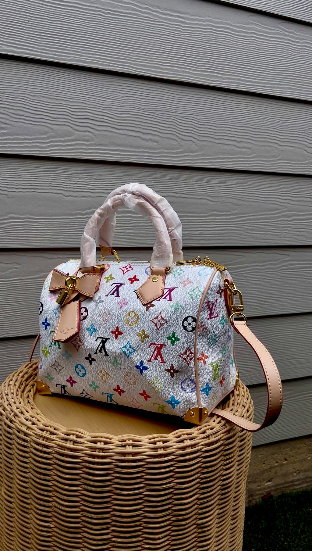 Multicolor Monogram Barrel Bag| Chic Top Handle & Crossbody Purse