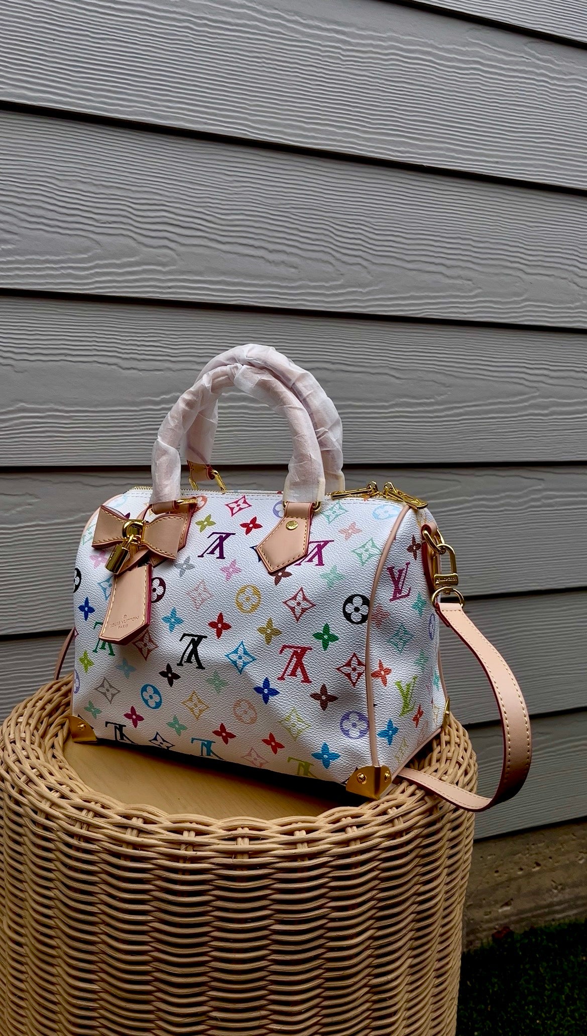 Multicolor Monogram Barrel Bag| Chic Top Handle & Crossbody Purse