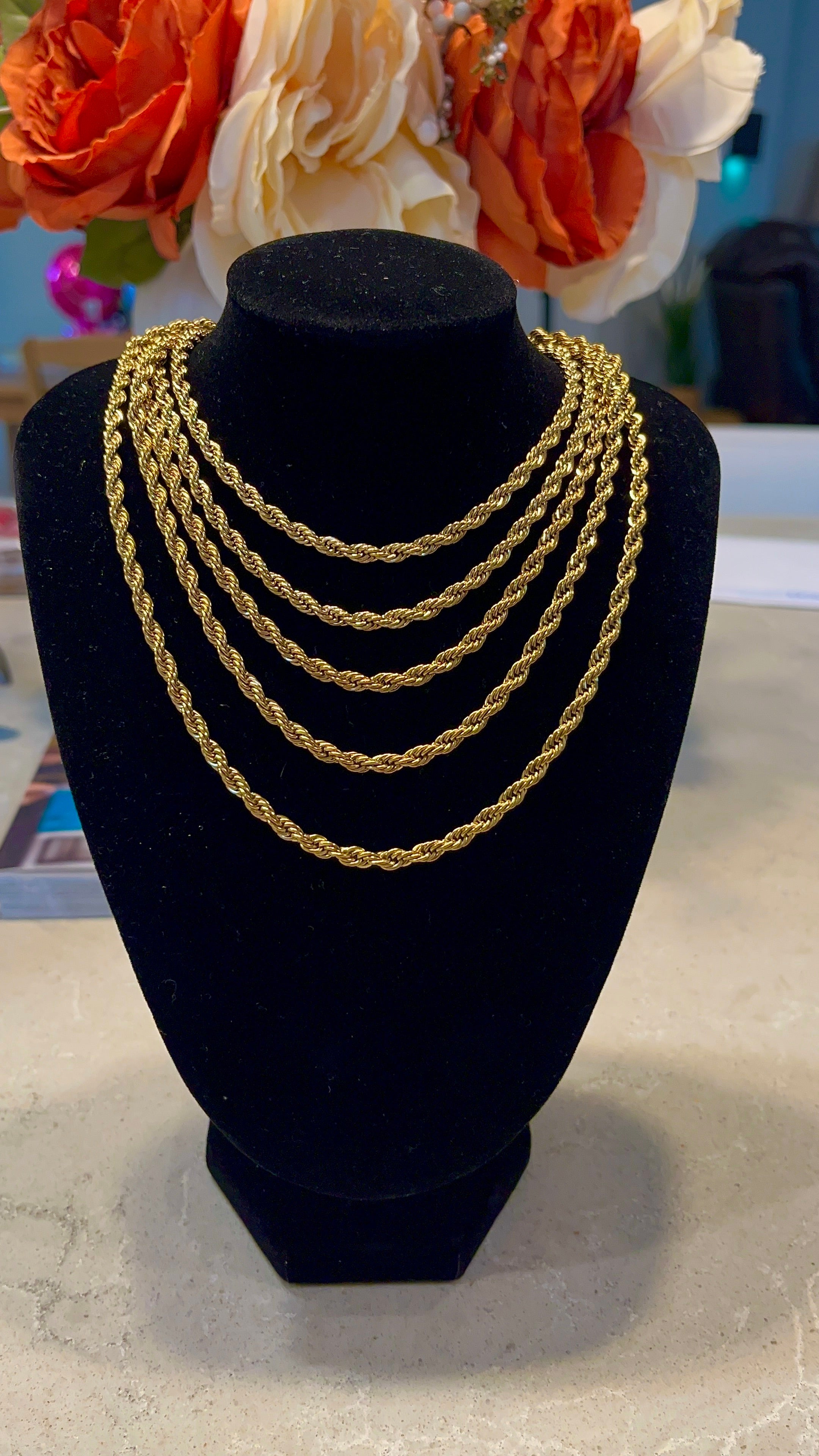 Gold plated Stainless Steel Rope Chain